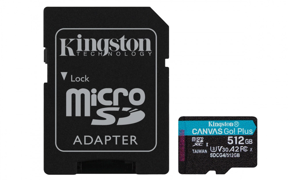 Memoria micro-sd kingston technology canvas go plus 512gb, 200 mbs, clase 10
