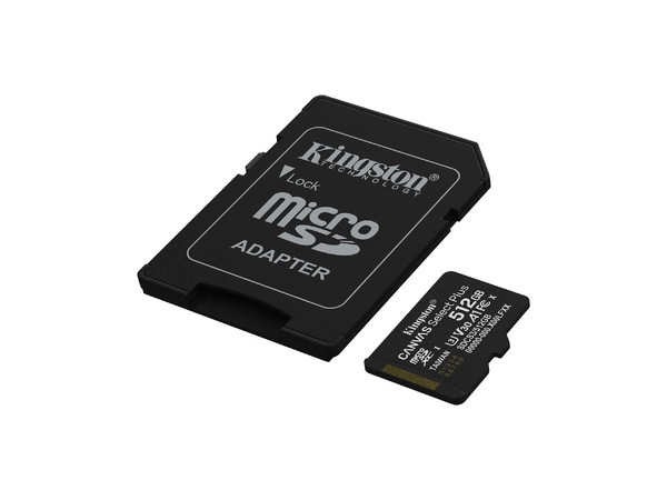 Memoria flash micro sd kingston sdxc canvas select plus 512gb 150mb/s uhs-i u3 v30 c/adaptador (sdcs3/512gb)