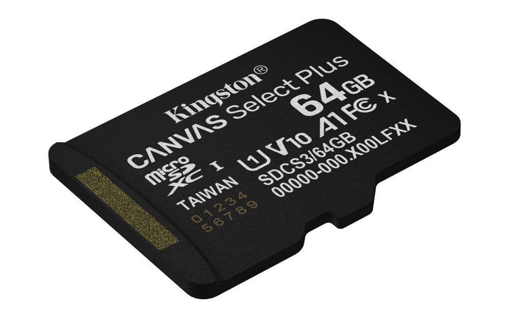 Memoria flash micro sd kingston sdxc canvas select plus 64gb 100mb/s uhs-i u1 v10 c/adaptador (sdcs3/64gb)