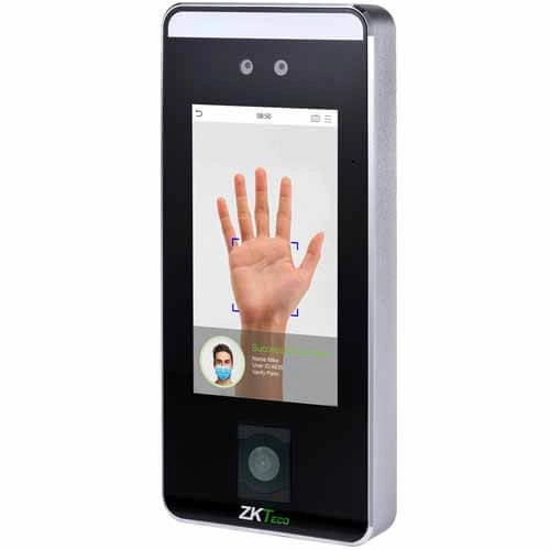 Zkteco speedfacev5lqr - control de acceso facial  6000 rostros  10,000 tarjetas id 125 khz  qr  contraseñas  200,000 registros  reconocimiento en 0.35 s  algoritmo anti-spoofing  tcpip  wiegand  rs-485