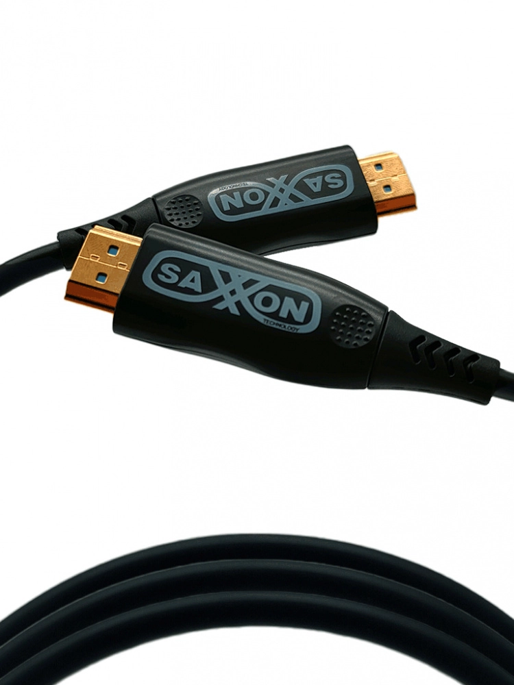 Saxxon sx30hdf047 - cable hdmi de 30 metros por fibra óptica 4k@60hz  fibra 4 hilos + 7 hilos cobre estañado  compatible con hdmi 2.0  alta velocidad 18 gbps  3d  hdr  caja de aleación de zinc  calidad premium