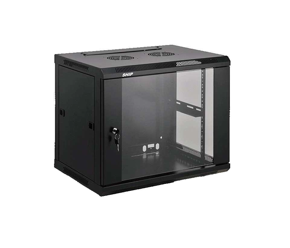 Saxxon sxr4u5404a - gabinete de pared negro  4 ur  puerta de vidrio templado  alto 28 cm  ancho 53 cm  profundidad 40 cm  ideal para grabadores de cctv