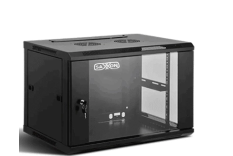 Saxxon sxr6u6406s - gabinete de pared negro  6ur  puerta de vidrio templado  alto 35 cm  ancho 60 cm  profundidad 45 cm