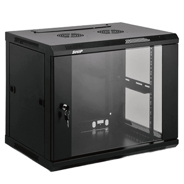 Saxxon sxr9u6409s - gabinete de pared negro  9ur  puerta de vidrio templado  alto 60 cm  ancho 60 cm  profundidad 45 cm