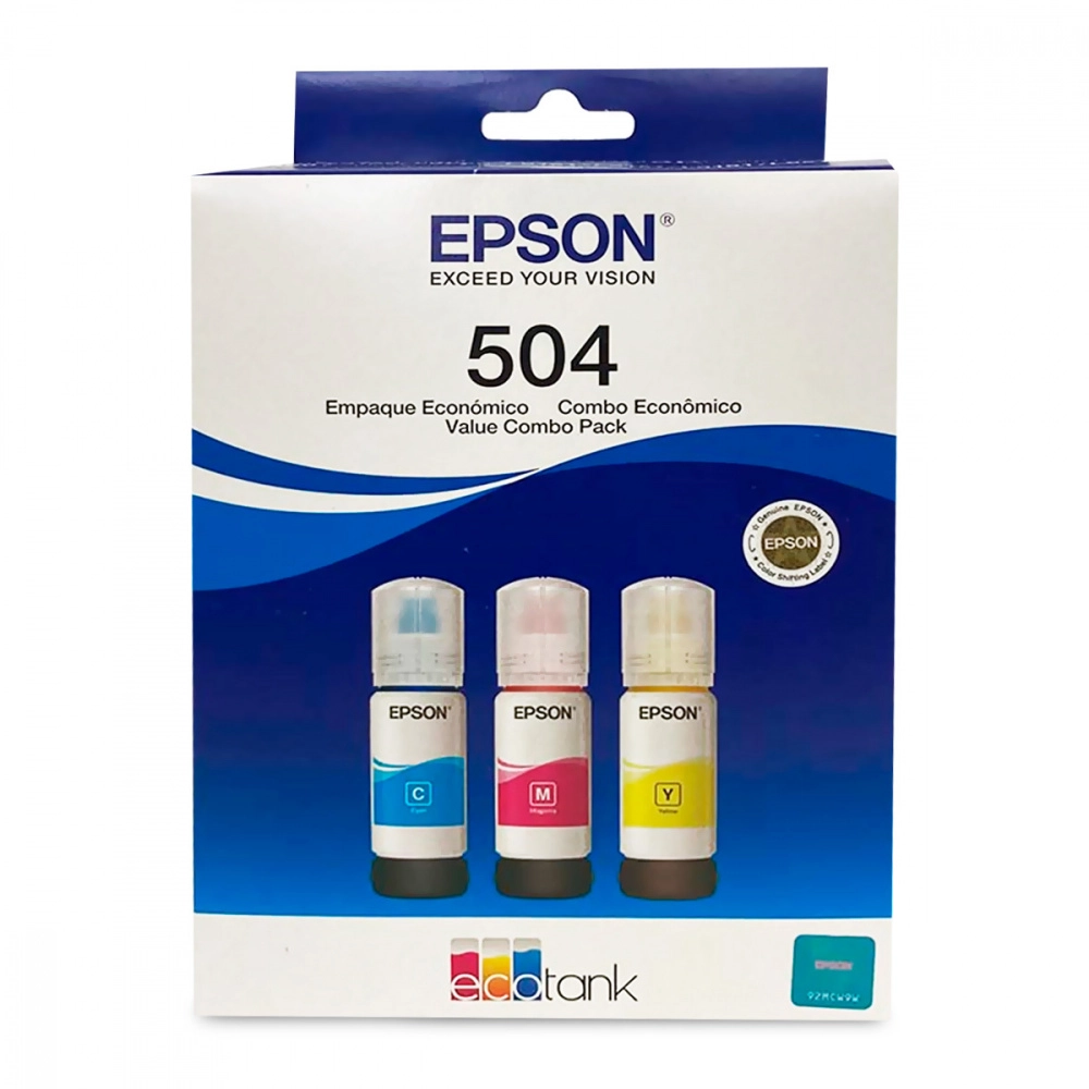 Botella de tinta epson t504, 3 piezas, cianmagentaamarillo