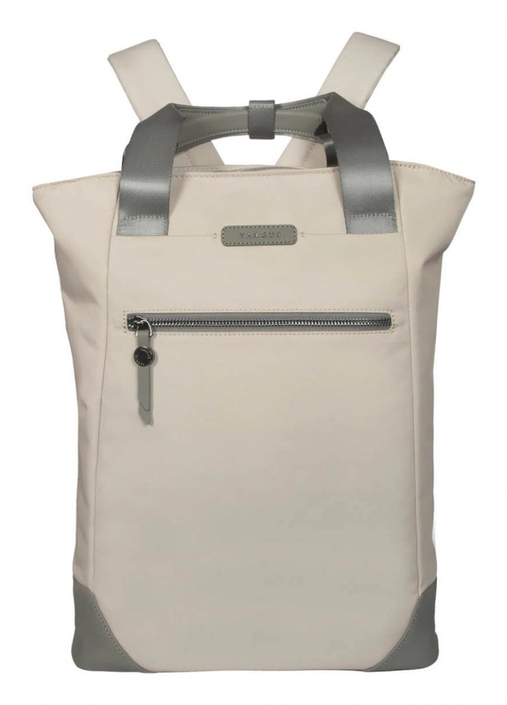 Mochilaconvertible bolsobackpack para dama beige para laptop de 15