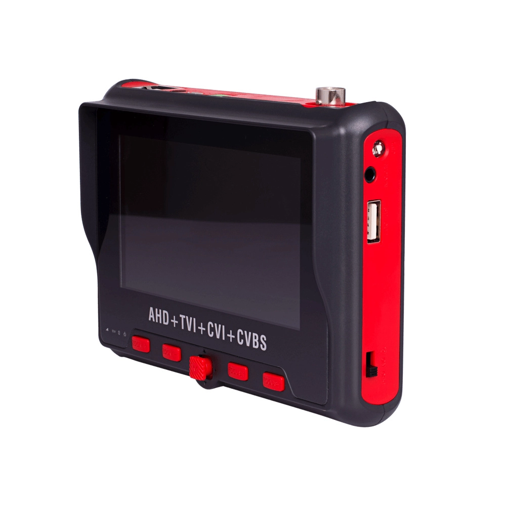 4.3 inch ahdtvicvicvbs tester with rs485 up to 8mp with eu&us socket