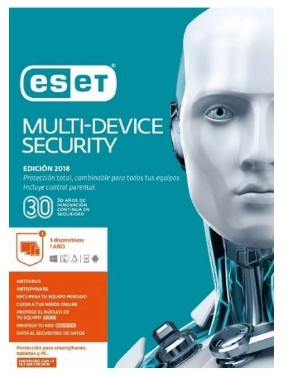 Antivirus eset multidevice security - 3 licencias, 1 año(s), caja