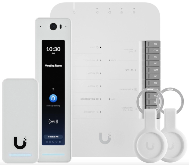 Ubiquiti ua-g2-sk-pro - kit de control de acceso profesional unifi para 1 puerta, entrada y salida, incluye 1 x ua-hub, 1 x lector g2 reader pro, 1 x lector g2 reader, 2 x llaveros de bolsillo nfc