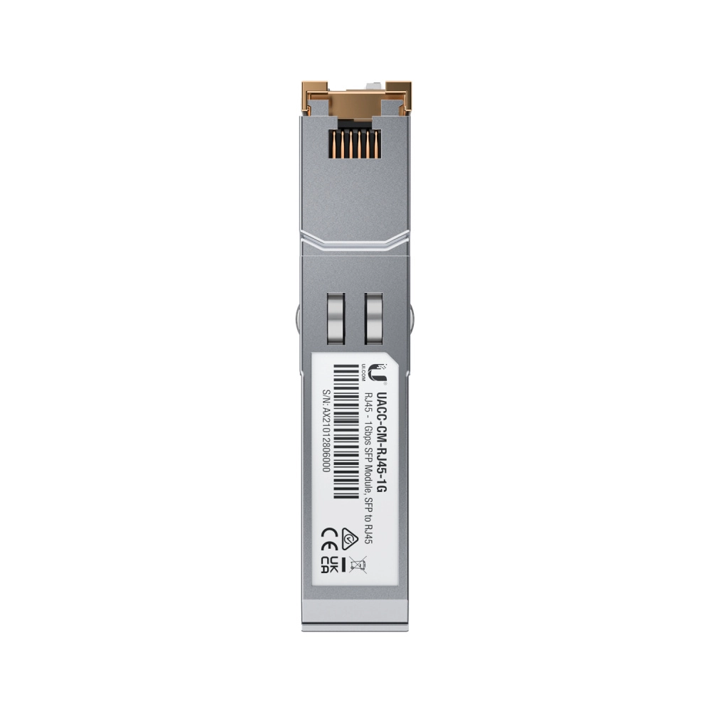 Ubiquiti uacc-cm-rj45-1g - modulo de fibra ufiber convertidor de sfp a rj45 1000mbps distancia de hasta 100m de conexión