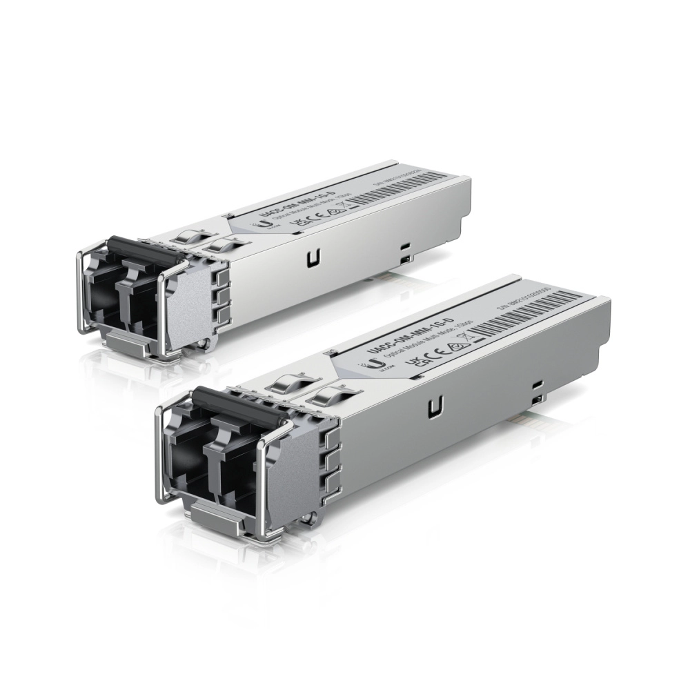 Ubiquiti uacc-om-mm-1g-d-2 - módulo ufiber sfp 1.25g con transceptor minigbic multimodo de 1.25 gbps, alcance de conexión de hasta 550m, conectores lc. paquete de 2 piezas.