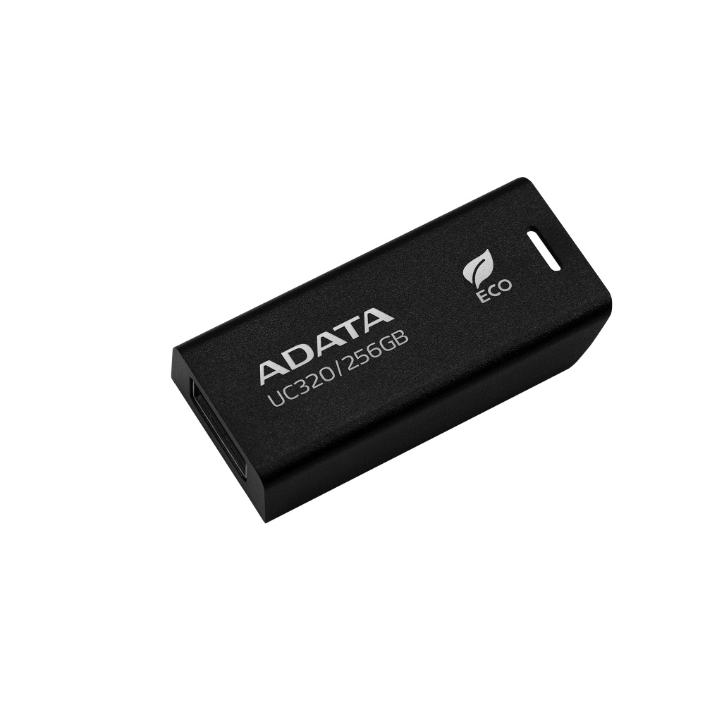 Memoria usb de 256gb ur320 3.2 gen 1 (retro compatible 3.0 y 2.0) - diseño material reciclado sin tapa. color negro. uc320-256g-rbk/bk
