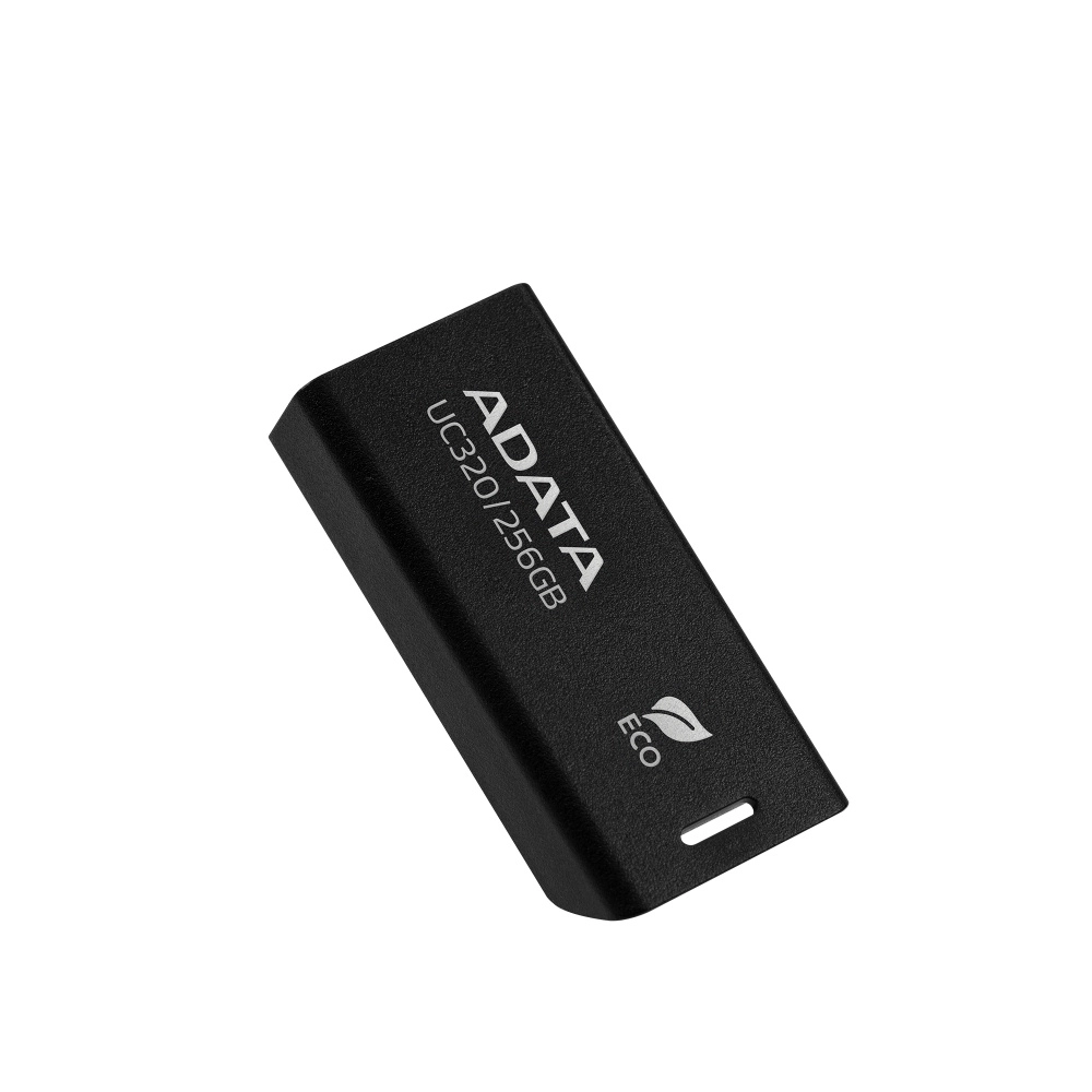 Memoria usb de 256gb ur320 3.2 gen 1 (retro compatible 3.0 y 2.0) - diseño material reciclado sin tapa. color negro. uc320-256g-rbk/bk