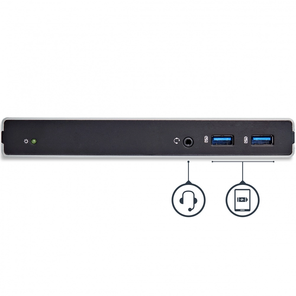 Startech.com replicador de puertos universal usb 3.0 para laptop con dvi doble y ethernet gigabit con adaptadores hdmi vga - 2 pantallas compatibles - 2048 x 1152 - 5 x usb 3.0 - red (rj-45) - dvi - línea entrada de audio - micrófono - cableado - gigabit ethernet - windows 7, windows 8, windows 8.1, windows 10, windows 11, windows xp sp3, windows vista, mac os x 10.6 snow leopard, mac os x 10.12 sierra, mac os x 10.14 mojave, mac os x 10.15 catalina, ...