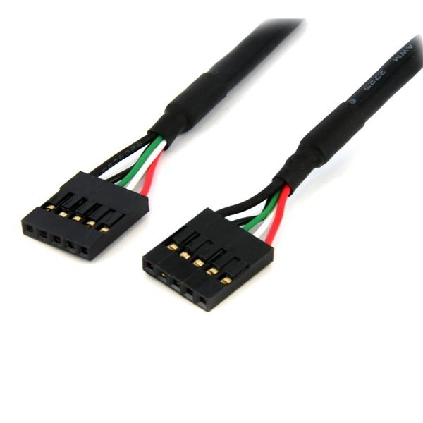 Startech.com cable extensor 60cm idc 5 pines conexión a tarjeta base madre - usb 0.6m - hembra a hembra - negro