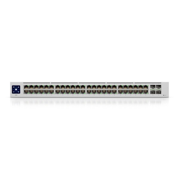 Ubiquiti usw-48 unifi switch capa 2 de 48 puertos 101001000 mbps más 4 puertos 1g sfp, con pantalla informativa.