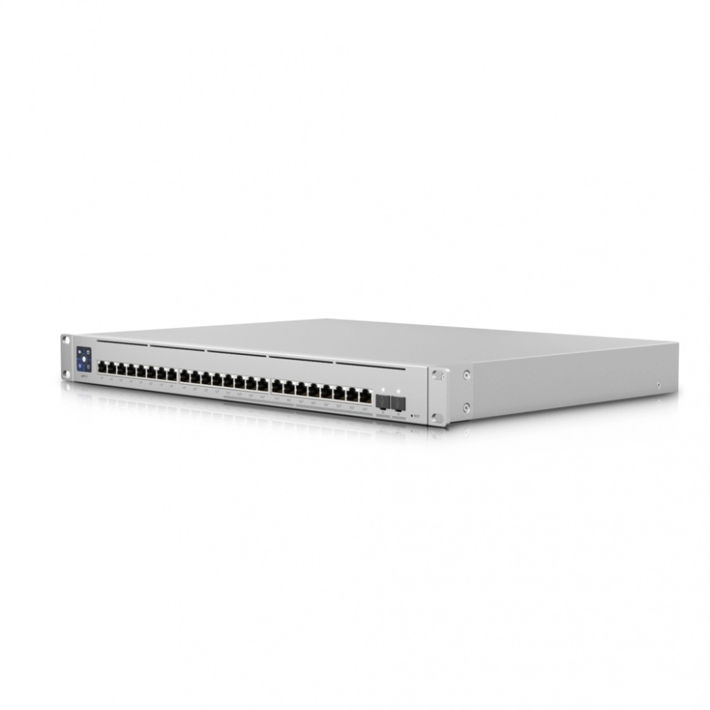 Ubiquiti usw-enterprise-24-poe - unifi switch empresarial capa 3 de 24 puertos poe 802.3afat (12 puertos 2.5g y 12 puertos 1g) + 2 puertos 110g sfp+, 400w, pantalla informativa.