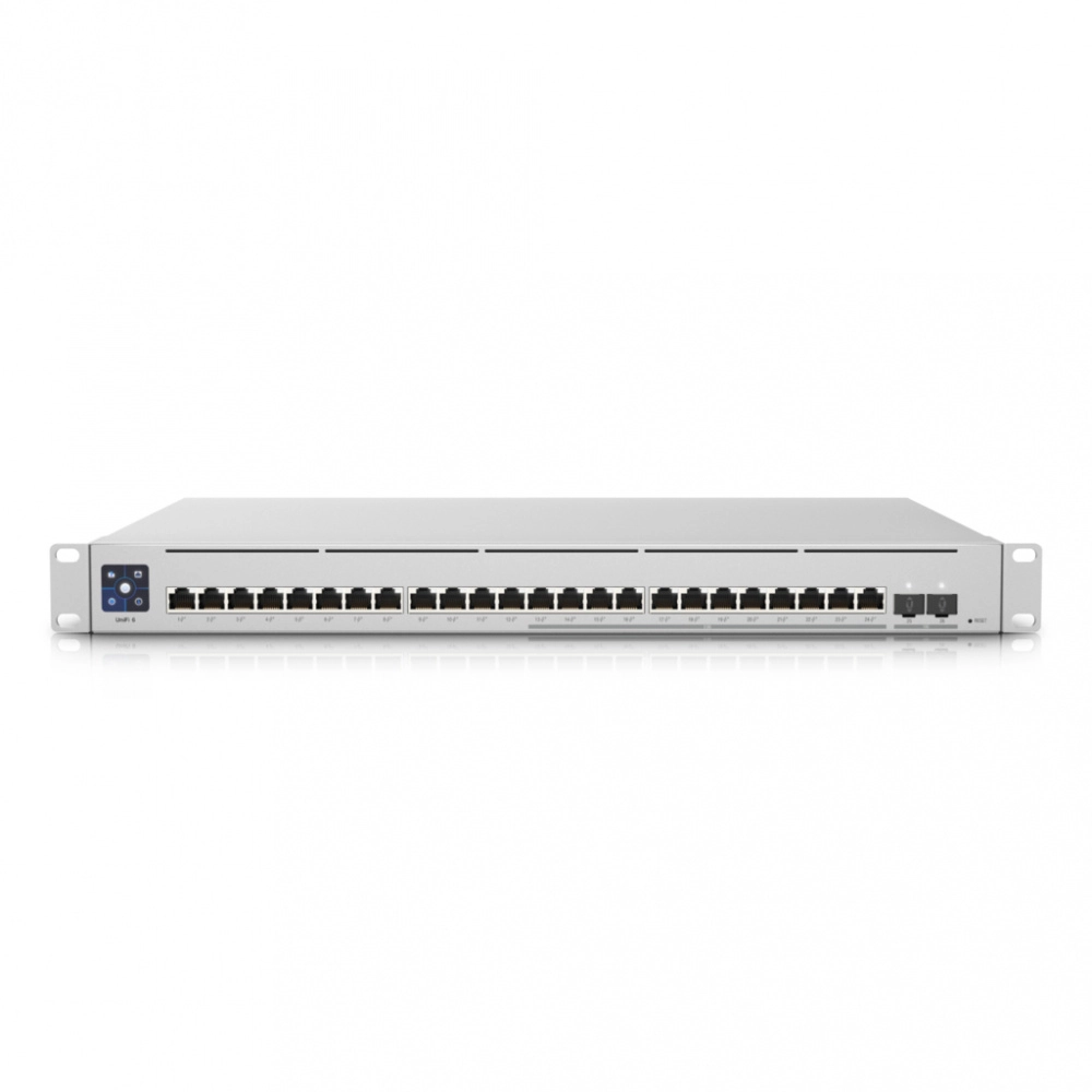 Ubiquiti usw-enterprise-24-poe - unifi switch empresarial capa 3 de 24 puertos poe 802.3afat (12 puertos 2.5g y 12 puertos 1g) + 2 puertos 110g sfp+, 400w, pantalla informativa.