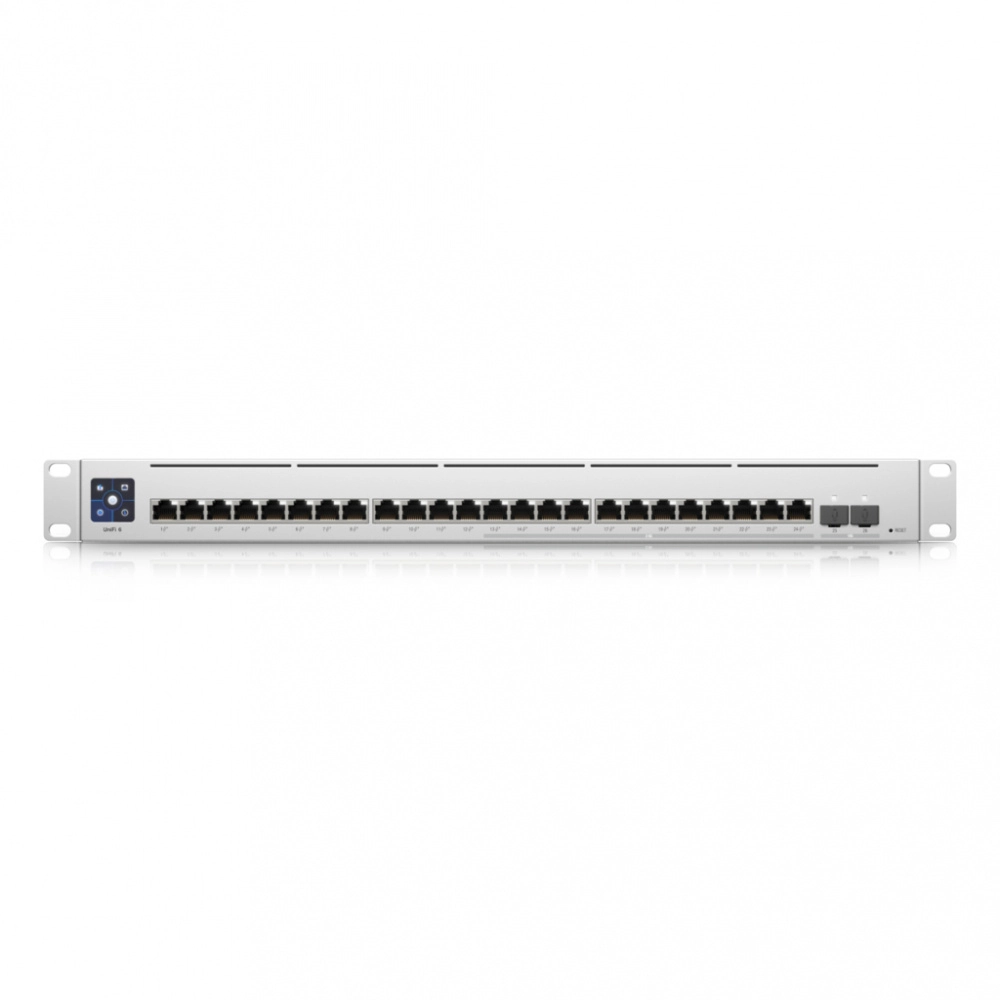 Ubiquiti usw-enterprise-24-poe - unifi switch empresarial capa 3 de 24 puertos poe 802.3afat (12 puertos 2.5g y 12 puertos 1g) + 2 puertos 110g sfp+, 400w, pantalla informativa.