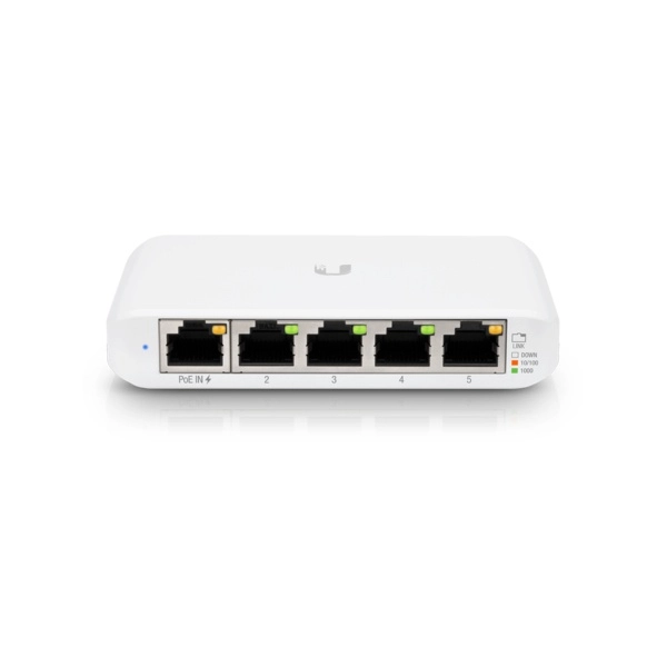 Ubiquiti usw-flex-mini switch unifi administrable compacto de 5 puertos 101001000 mbps, entrada de poe 802.3afat