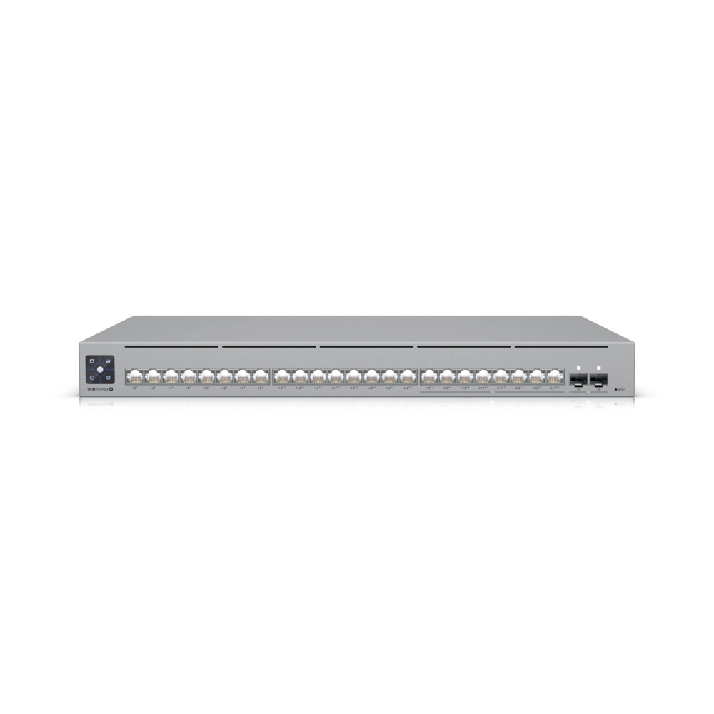 Ubiquiti usw-pro-max-24-poe - unifi switch de 24 puertos (8 puertos poe++ 2.5 gbe y 16 puertos gbe poe+), 2 puertos sfp+ 10g, 400w, pantalla táctil.