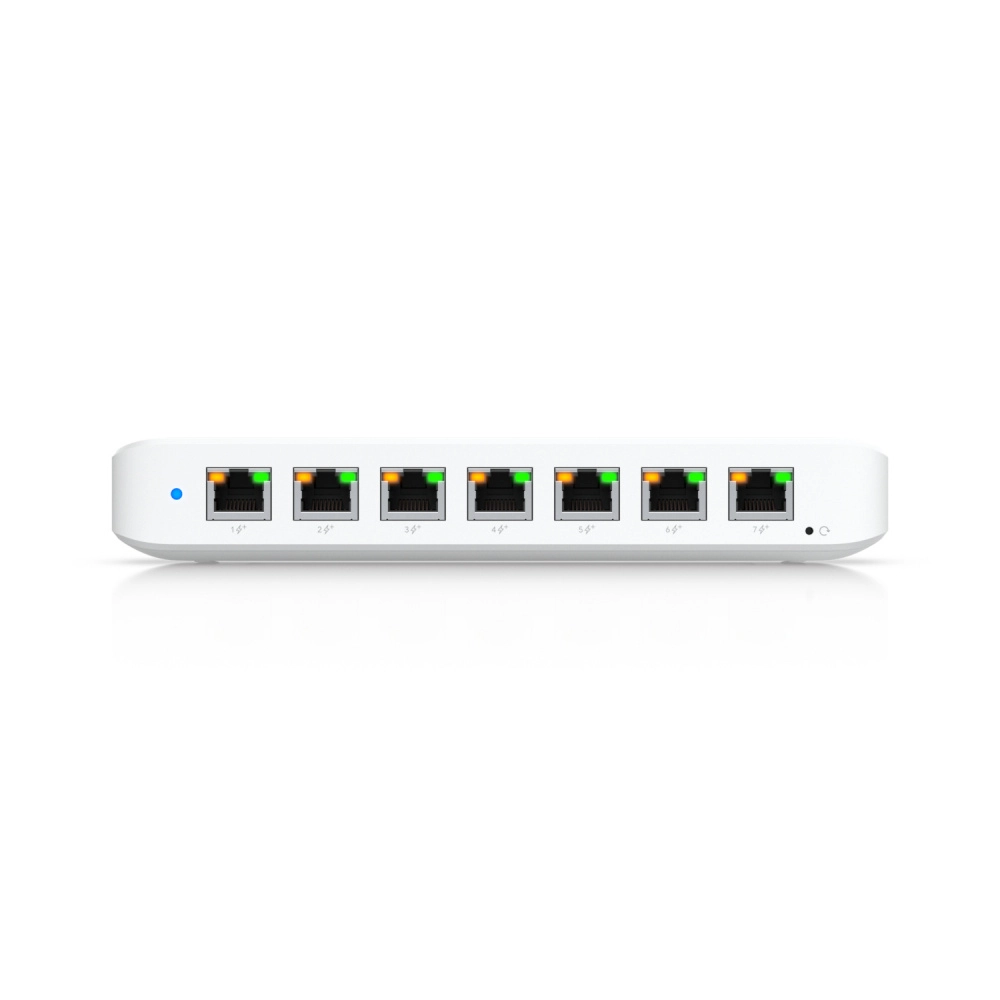 Ubiquiti usw-ultra - switch ultra unifi de 8 puertos poe administrable capa 2 42w poe (1 puerto poe++ de entrada , 7 puertos poe+ de salida ) hasta 256 vlans capacidad de switching hasta 16gbps no incluye fuente de alimentación, diseño compacto