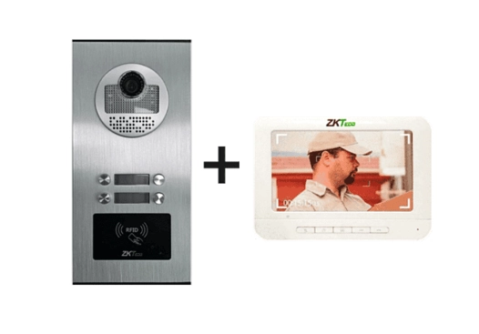 Zkteco ve04a01paq7p - paquete de videoportero para 4 departamentos ve04a01 con 1 monitor vdpib3 de 7 pulgadas