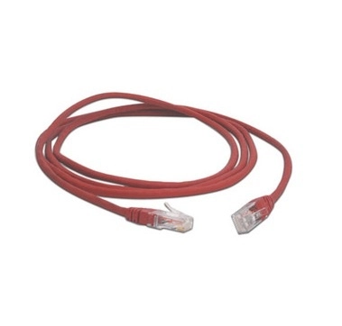 Cable de parcheo utp, lszh, r45, cat.6, cable y liberador de tensión color rojo, 2 mts