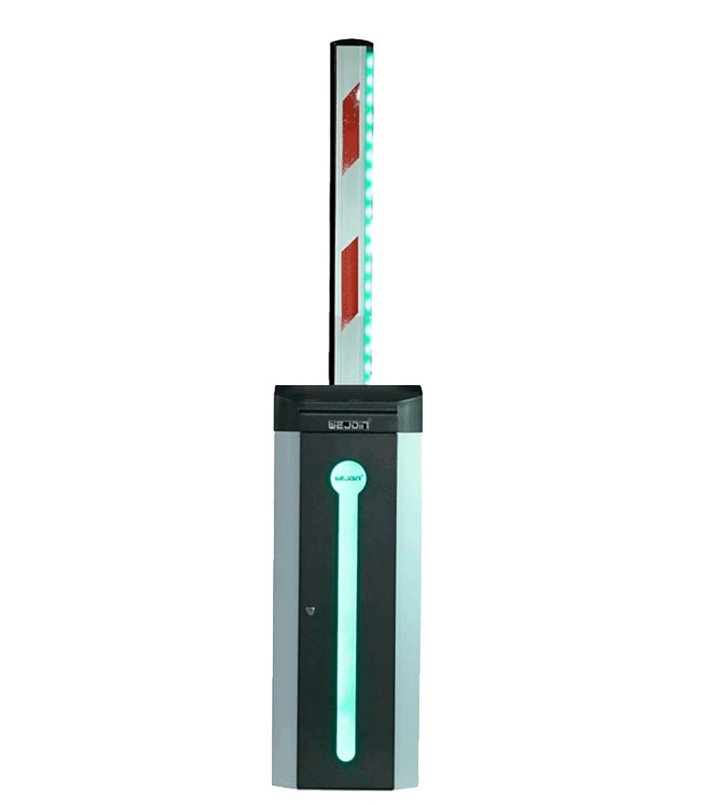 Wejoin wjcb120vfir34led - barrera vehicular derecha con led  alto flujo  motor 24 vdc  brazo rectangular de 4 metros  velocidad 3 segundos  dirección ajustable