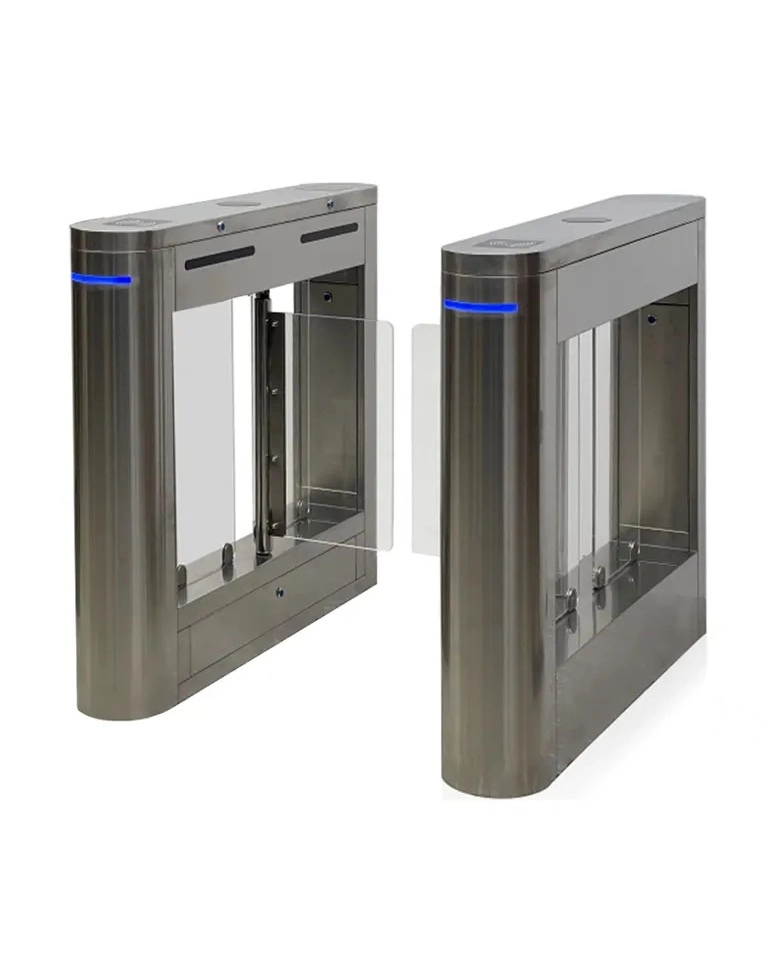 Wejoin wjtbh101blsp - barreras peatonal tipo swing barrier con aletas de acrílico pase bidireccional compatible con control de acceso 3 millones de ciclos pase 25-35 personas por minuto