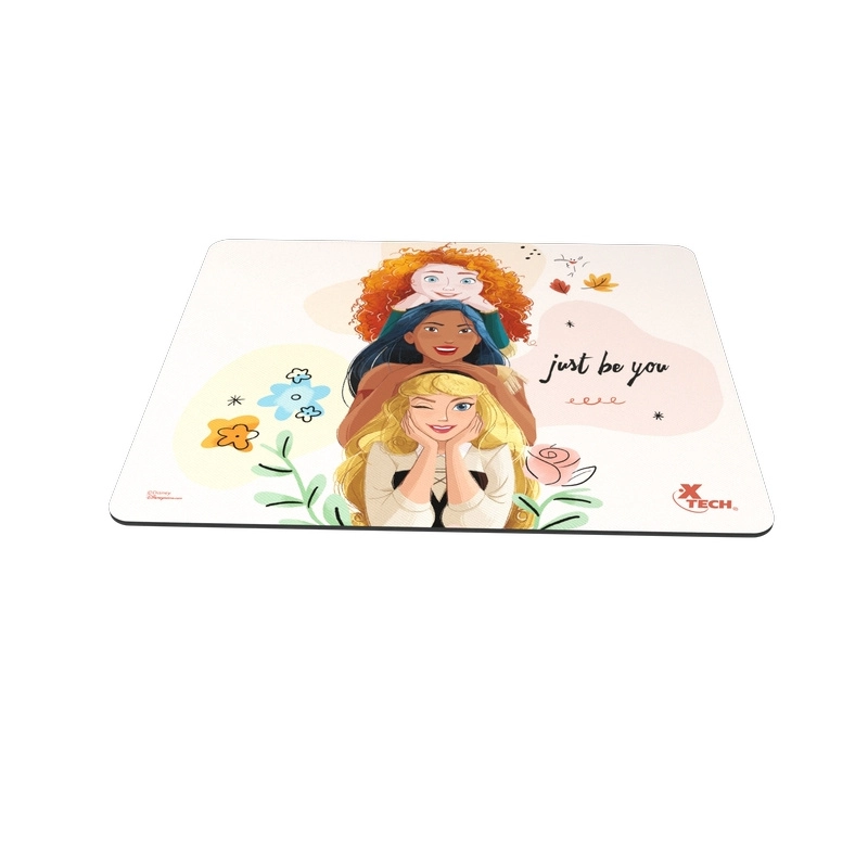 Mousepad xtech xta-d100ps de princesas disney con superficie clásica base de goma antideslizante