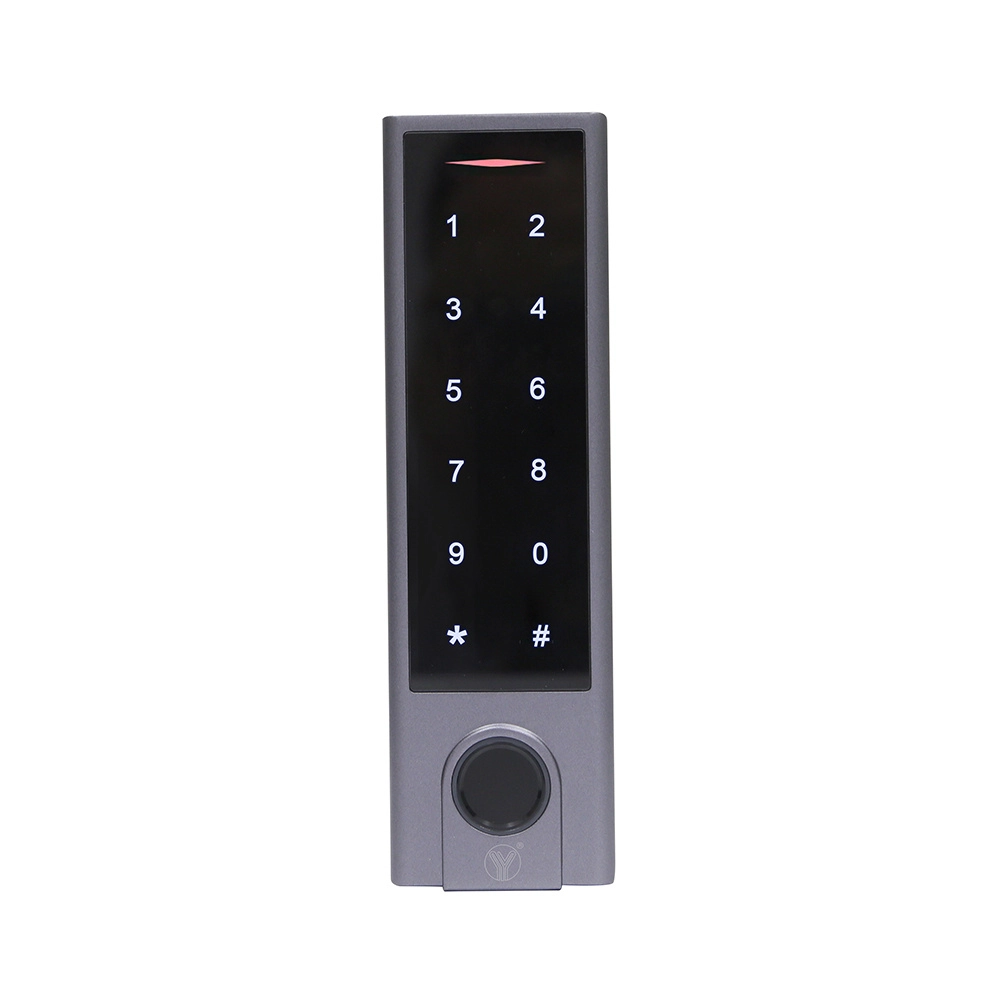 Yli yk1068a - control de acceso con teclado touch  huella  tarjetas id 125 khz  exterior  entrada wiegand para lector esclavo