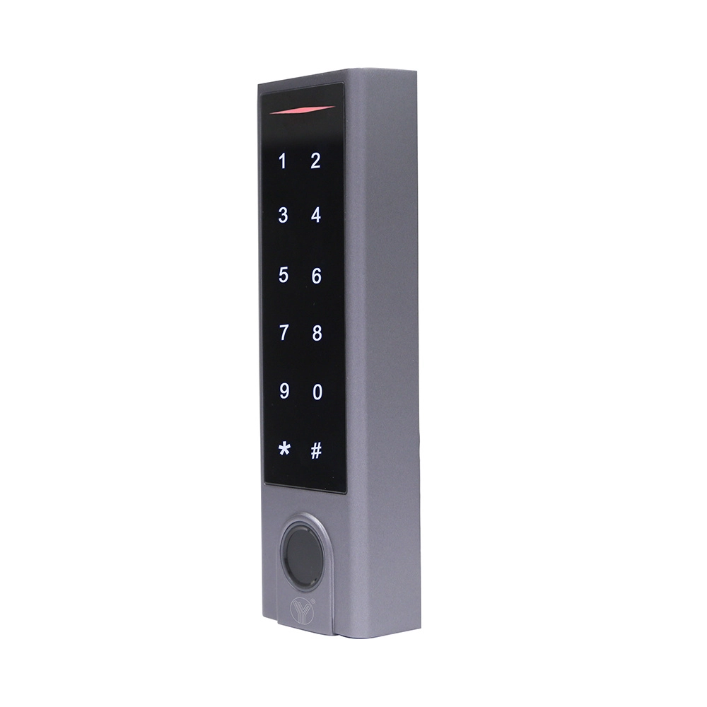 Yli yk1068a - control de acceso con teclado touch  huella  tarjetas id 125 khz  exterior  entrada wiegand para lector esclavo
