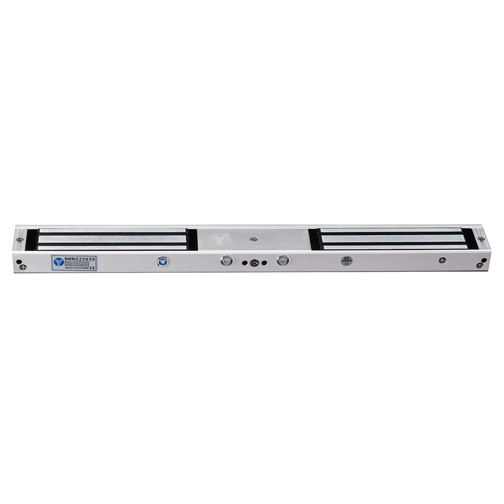 Yli ym180ndled - cerradura magnética doble con indicador led para control de acceso  interior  fuerza de sujeción 180 kg o 350 lbs por lado  compatible con soporte mbk180ndzl y mbk180u