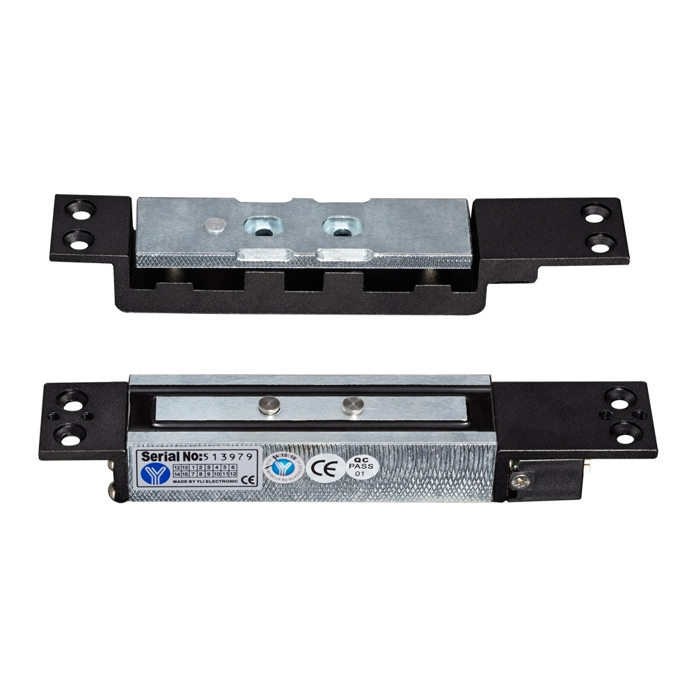Yli ym2400sl - cerradura magnética 1000 kg (2200lbs) de fuerza de sujeción, indicador led, retardo de tiempo ajustable y voltaje dual 12v
