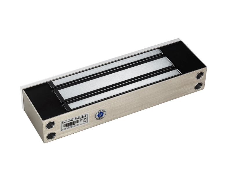 Yli ym500nw - cerradura magnética para exterior ip68  fuerza de sujeción 500kg 1200lb  voltaje dual 12v  24vdc  compatible con soporte mbk500nzlw  puertas de madera, vidrio, metálica