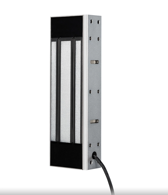 Yli ym500nw - cerradura magnética para exterior ip68  fuerza de sujeción 500kg 1200lb  voltaje dual 12v  24vdc  compatible con soporte mbk500nzlw  puertas de madera, vidrio, metálica