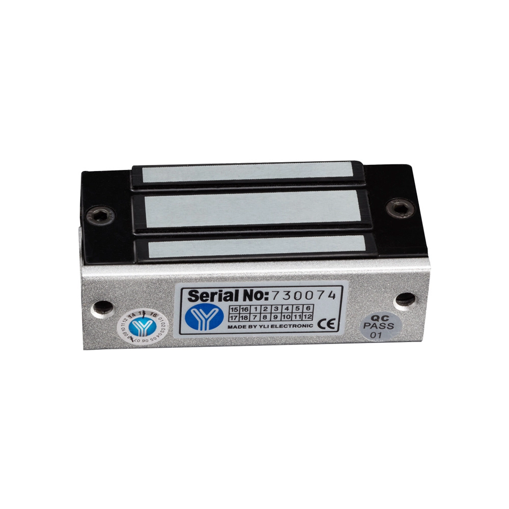 Yli ym60 - cerradura magnética para control de acceso  fuerza de sujeción 60 kg o 120 lb  12 vdc  para puertas de madera, vidrio y metálicas  uso interior  compatible con soporte mbk70z