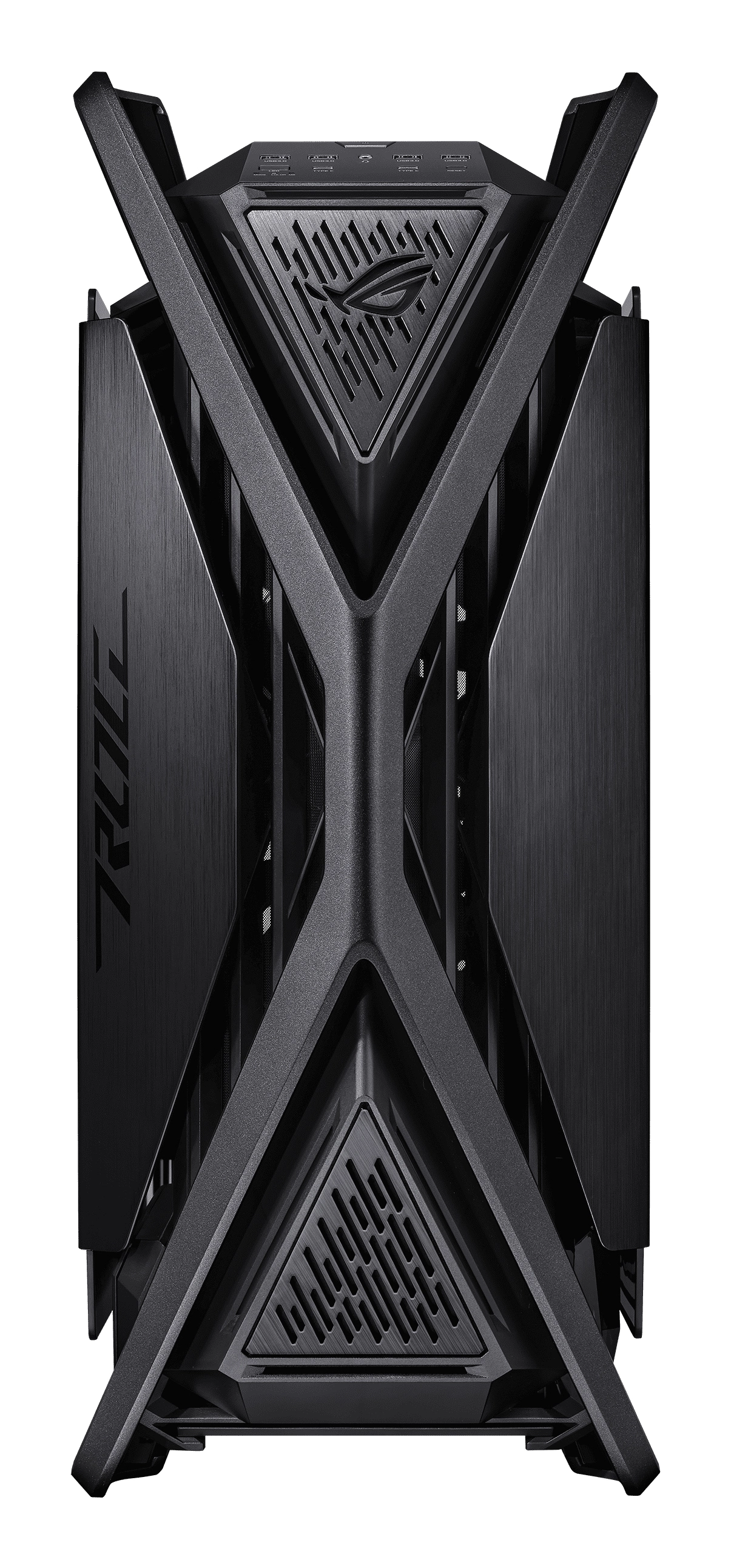Gabinete asus (gr701 rog hyperion btf edition) 4*fan 140mm, conexiones btf, negro, atx, s/fuente