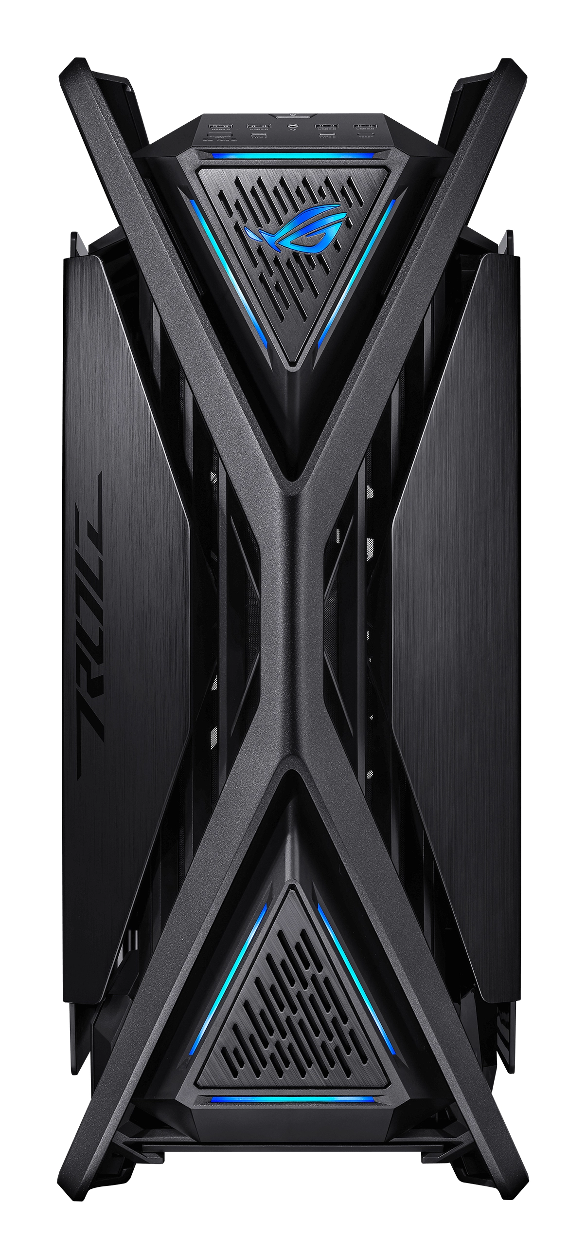 Gabinete asus (gr701 rog hyperion btf edition) 4*fan 140mm, conexiones btf, negro, atx, s/fuente
