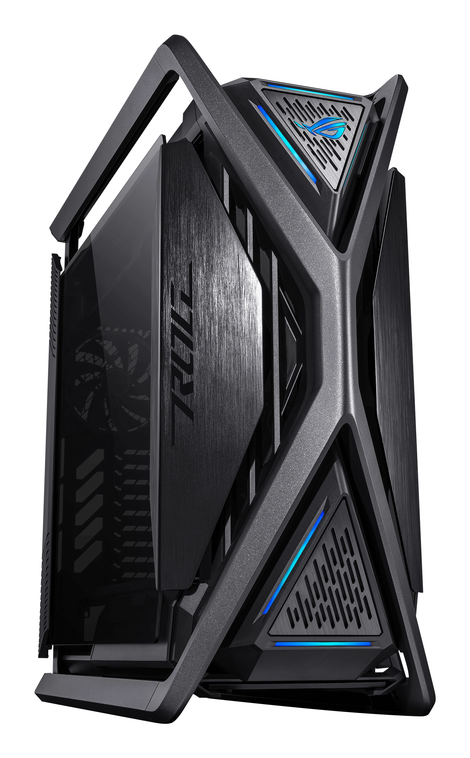 Gabinete asus (gr701 rog hyperion btf edition) 4*fan 140mm, conexiones btf, negro, atx, s/fuente