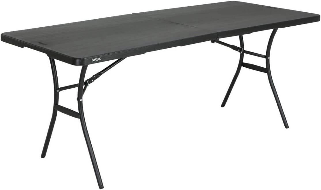 Mesa plegable lifetime 183.8 cm x 69.9 cm negra 81310