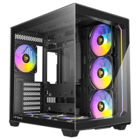 Gabinete antec c5 midi tower, soporta atx, itx, micro atx, 7 ranuras de expansion, 7x vent argb, fuente no, negro
