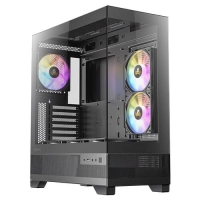 Gabinete antec cx700 argb, mid tower, atx, micro atx, itx, 3x ventiladores argb 120mm, sin fuente, negro