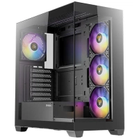 Gabinete antec cx300 argb, mid tower, atx, micro-atx, itx, 4x ventiladores, negro