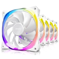 Kit 5 ventiladores antec fusion argb, 120mm, incluye controlador, max. 2000rpm, blanco