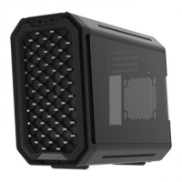Gabinete antec dark cube mini torre, itx, micro atx, ventana lateral, sfuente, negro