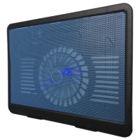 Base enfriadora - luz led, angulo ajustable, 1 hub usb, 9 a 15 pulgadas, negro-azul, brobotix 044695a
