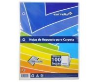Hoja repuesto estrella carta blanco 100hjs paq c/20