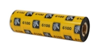 Zebra ribbon cera resina  110mmx74m (4.33inx242ft), 6100; waxresin, 12mm (0.5in) core, desktop